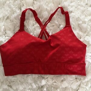 Vibrant Red Strappy Sports Bra